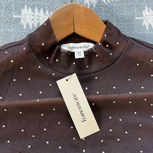 Francesca's Collections Brown Mini Dress with White Polka Dots